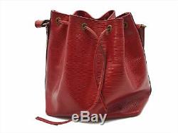 100%Auth LOUIS VUITTON Petit Noe Drawstring Shoulder Bag EPI Red M40839 Vintage