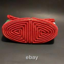 1940s-50s Telephone Cord Purse MCM Rainbow Red Yellow Green White Blue