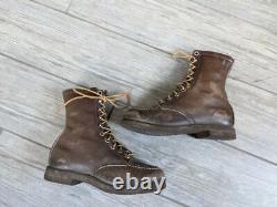 1950s vintage RED WING womens size 5 brown leather MOC TOE work boots boys 2 D