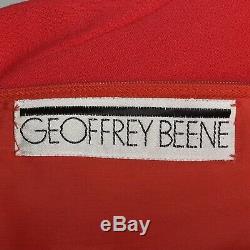 1960s Geoffrey Beene Red Wool Mini Dress Tuxedo Short Baby Doll Long Sleeve VTG