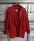 1980's Vintage Vakko Red Leather Women Jacket Medium