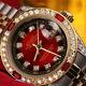 26mm Rolex Diamond Datejust Red Vignette 18k Yellow Gold & Ss Watch