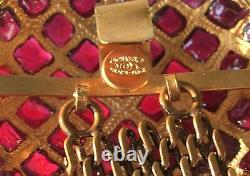 27 Vtg CHANEL Belt GRIPOIX Byzantine Gold Plated Buckle Bronze Chain with Box EXC
