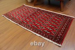 2x4 Traditional Vintage Oriental Geometric RED Wool Hand Knotted Area Rug