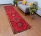 3x11 Vintage Red Hand Knotted Oriental Carpet Runner Wool Traditional Area Rug