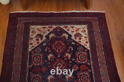 3x7 Geometric Red Hand Knotted Oriental Vintage Wool Traditional Area Rug