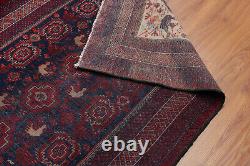 3x7 Geometric Red Hand Knotted Oriental Vintage Wool Traditional Area Rug