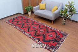 3x9 Geometric Vintage RED Wool Hand Knotted Runner Traditional Area Rug