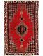 4x6 Oriental Vintage Red Wool Geometric Hand Knotted Traditional Area Rug