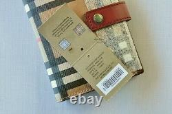 $740 Authentic BNWT BURBERRY Vintage Check & Leather Womens Folding Wallet/Purse
