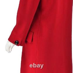 AKRIS Vintage Red Wool and Cashmere Blend Overcoat SIZE D36 US6