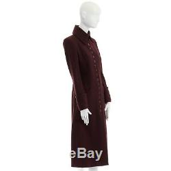 ALEXANDER MCQUEEN Vintage AW98 Joan red wool victorian button down coat IT40 S