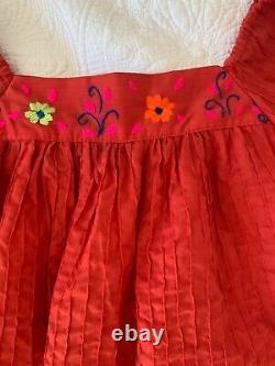 AMAZING 70s Vintage Mexican Embroidered Boho Hippie Kimono Caftan Maxi Dress