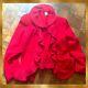 Armani Collezioni? Vintage Red Angora Soft Wool Cascading Ruffle Sweater Size 14