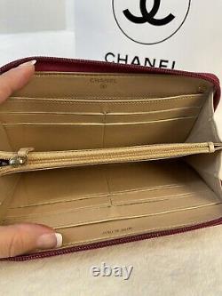 AUTHENTIC CHANEL Camilla Black Leather CC Zip Around Long WalletmUS SELLER