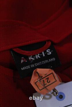 Akris Womens Vintage Crew Neck Button Up Jacket Red Wool Size 6