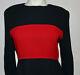 Albert Nipon Vintage Black Red Color Block Dress