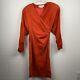 Allison Goulard Dress 4 Womens Vintage Red Leather Long Sleeves Paris Designer