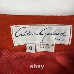 Allison Goulard Dress 4 Womens Vintage Red Leather Long Sleeves Paris Designer