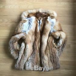 Anastasia Furs Real Red Fox Fur Coat Vintage VTG EUC