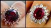Antique Princess Cut Vintage Red Stone Ruby U0026 Diamond Rings Ideas In 18carat Gold