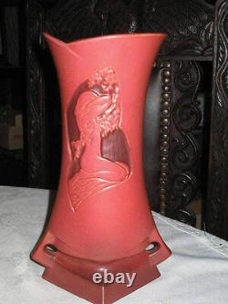 Antique Roseville Nude Lady Bust Silhouette Art Deco Flower Garden Pottery Vase