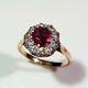 Antique Vivid Natural Unheated Red Ruby Diamond Engagement Ring Victorian 18k