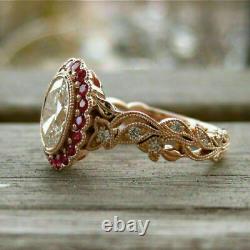 Art Deco Oval Cut Diamond Engagement Wedding Vintage Antique 925 Silver Gif Ring