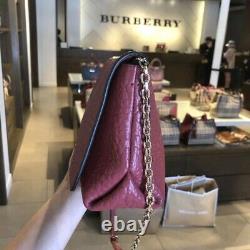 Auth Burberry Vintage Red Casual Handbag Never Used With Dust Cover 12X6x4