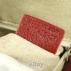 Auth CELINE Horse Carriage Shoulder Tote Bag Red PVC Leather Vintage BT15575h
