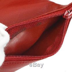 Auth CHANEL CC Drawstring Chain Mini Shoulder Bag Red Leather Vintage AK34148d