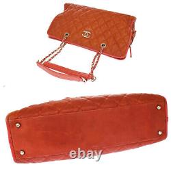 Auth CHANEL CC Matelasse Chain Shoulder Bag Caviar Leather Red Vintage 11JC747