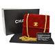 Auth Chanel Quilted Cc Single Chain Shoulder Bag Red Velvet Vintage Ghw Ak25690c