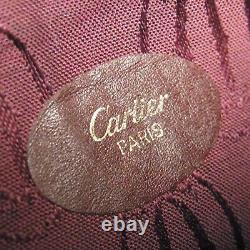 Auth Cartier Vintage Must Logos Leather Chain Pouch Mini Bag 17515bkac