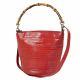 Auth Gucci Old Vintage Bamboo Leather 2way Shoulder Hand Bag Red 15550bkac
