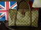 Auth Vintage Gucci Brown Gg Speedy With Red Green Web Tote Bag Purse Handbag Gg