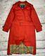 Auth Women's Vintage Burberry Red Cotton Trench Coat Size L/xl