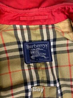 Auth Women's Vintage BURBERRY Red Cotton Trench Coat Size L/XL