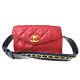 Authentic Chanel Cc Bicolor Bum Bag Belt Leather Red Navy Blue Vintage 57md531