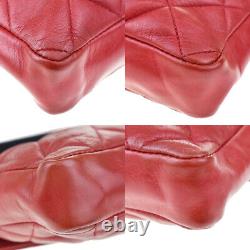 Authentic CHANEL CC Bicolor Bum Bag Belt Leather Red Navy Blue Vintage 57MD531