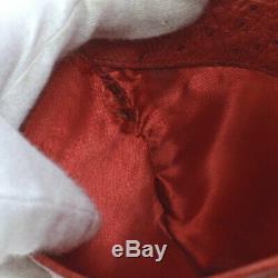 Authentic CHANEL CC Fringe Chain Shoulder Bag Red Ostrich Skin GHW VTG JT07348