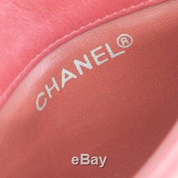 Authentic CHANEL CC Logo Chain Bum Bag Belt Leather Red Italy Vintage 99ET293