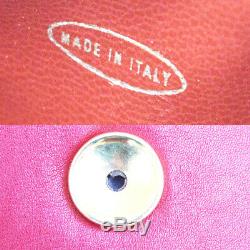 Authentic CHANEL CC Logo Chain Bum Bag Belt Leather Red Italy Vintage 99ET293