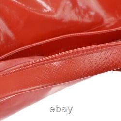 Authentic CHANEL CC Logo Waterproof Etanche Hand Bag PVC Red Vintage 35MI326