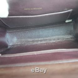 Authentic CHANEL CC Logos Quilted Shoulder Bag Leather Bordeaux Vintage 74EM548