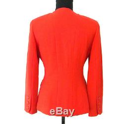 Authentic CHANEL Vintage CC Logos Button Long Sleeve Jacket Red Y02323e