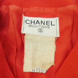 Authentic CHANEL Vintage CC Logos Button Long Sleeve Jacket Red Y02323e