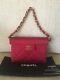 Authentic Chanel Red Satin Mini Clutch Vintage Bag