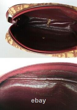 Authentic Christian Dior Vintage 70s Trotter Burgundy Red Monogram Shoulder Bag
