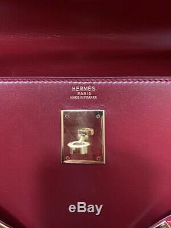 Authentic HERMÈS Kelly 32 Box Calf Vintage Hand Bag R